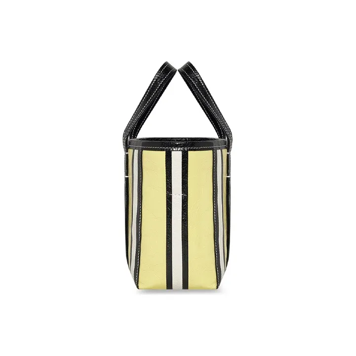 Balenciaga Barbes Lambskin Tote Bag Shopping Bag Handbag Shoulder Bag Crossbody Bag Small Size Women's Black/Yellow-2