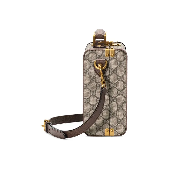 GUCCI Disney Collaboration Canvas With Leather Makeup Case Shoulder Bag Crossbody Bag Handbag Unisex Ebony-3