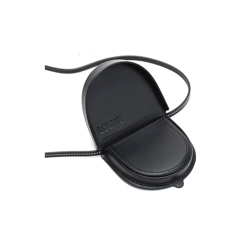 LOEWE Heel Cow Leather Horseshoe Bag, Shoulder Bag Mini Women's Black-3