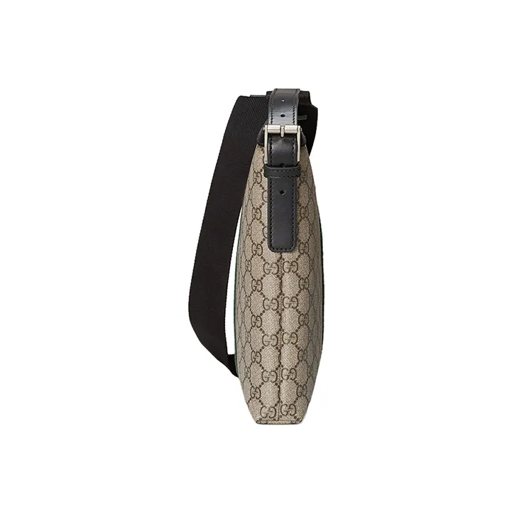 GUCCI Canvas With Leather Canvas Bag Messenger Bag Shoulder Bag Crossbody Bag Small Size Men's Ebony/Black-3