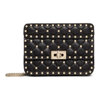 Valentino ROCKSTUD SPIKE Lambskin Shoulder Bag, Crossbody Bag, Handbag Trumpets Women's Black