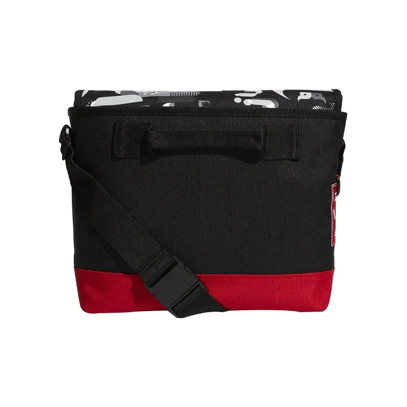 Adidas Recycled Polyester Crossbody Bag Shoulder Bag Unisex Black Light Scarlet-2