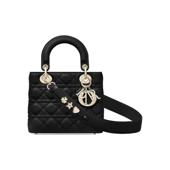 DIOR Lady DiorMy ABCDior Sheepskin Lady Dior Bag, Shoulder Bag, Crossbody Bag, Handbag Trumpets Women's Black