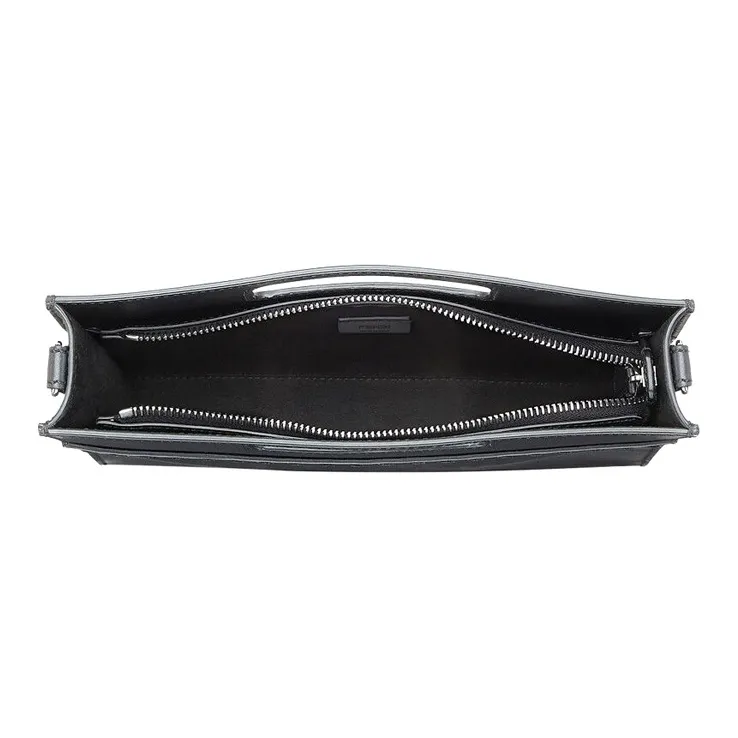 FENDI Calfskin Handbag, Shoulder Bag Men's Black-3