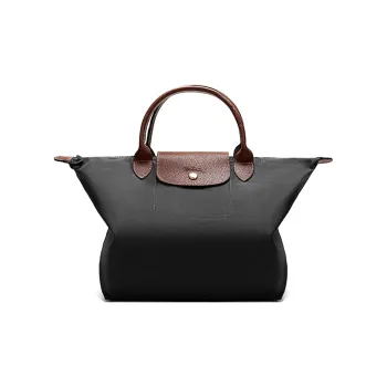 LONGCHAMP Le Foulonné Fabric Handbag Women's Dark Gray