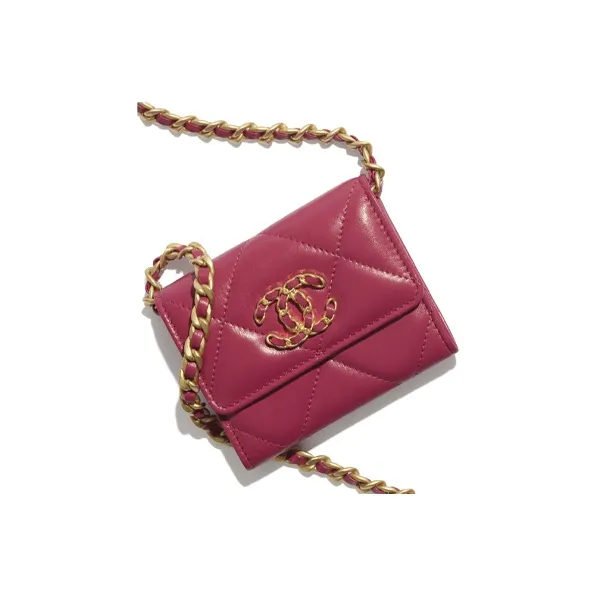 CHANEL 19Bag Goatskin Crossbody Bag Handbag Shoulder Bag Backpack Coin Purse Women's Pink-2
