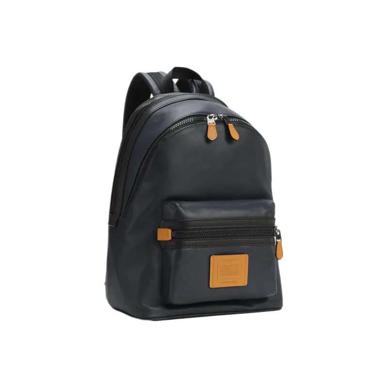 COACH Academy Smooth Finish Leather Measuring Backpack Large Size Men's Marine Blue Multicolor-1