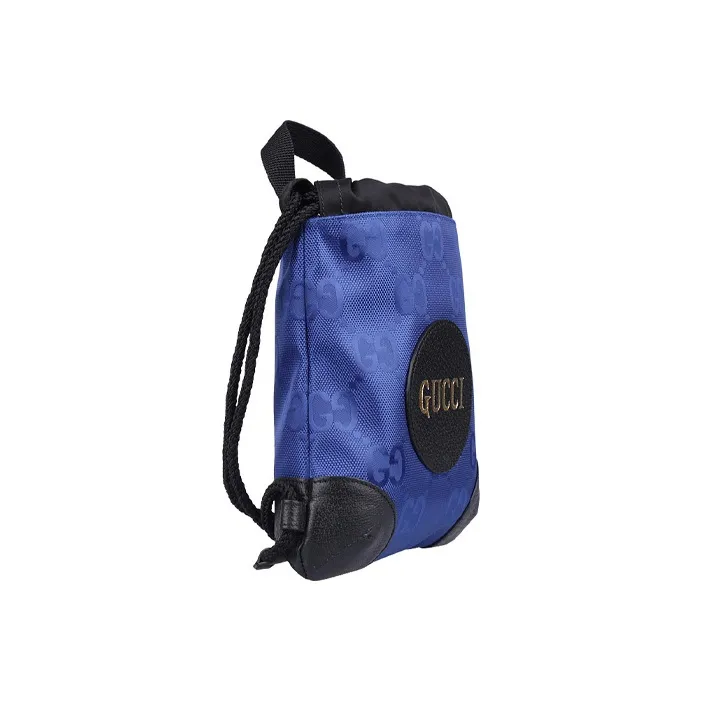 GUCCI Off The Grid Nylon And Leather Backpack Unisex Blue-2
