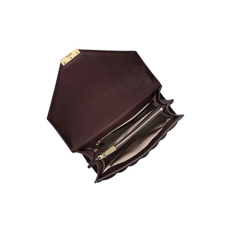MICHAEL KORS Whitney Sheepskin Envelope Bag Shoulder Bag Crossbody Bag Large Size Women's Dark Burgundy-1
