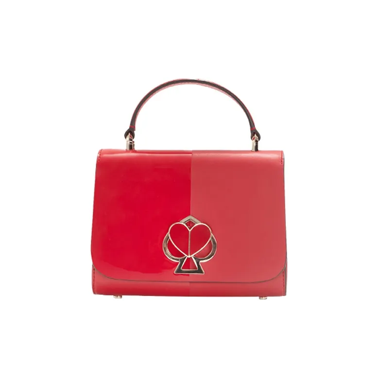Kate Spade Nicola Cow Leather Handbag Shoulder Bag Crossbody Bag Small Size Women's Red-0