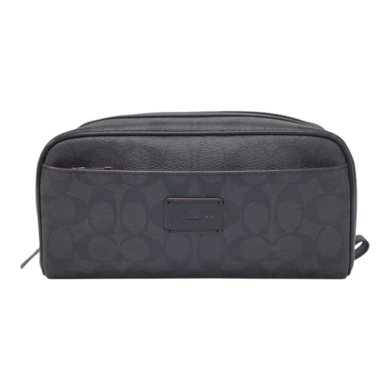 COACH Travel Kit Toiletry Bags Black Gray Color-0