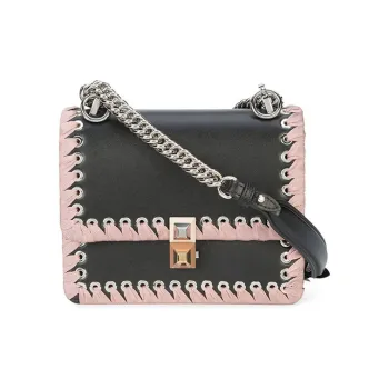 FENDI Kan I Leather Crossbody Bag, Shoulder Bag Small Size Women's