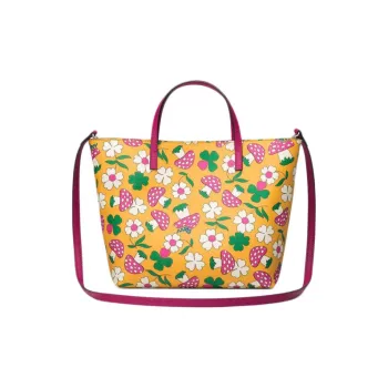 GUCCI Canvas With Leather Tote Bag Shopping Bag Shoulder Bag Crossbody Bag Handbag Kids' Yellow/Multicolor