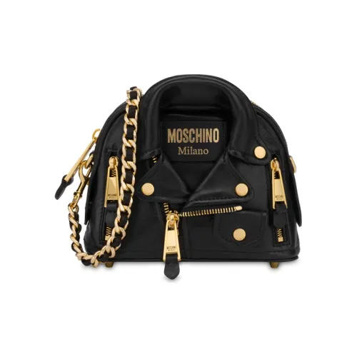MOSCHINO Sheepskin Shoulder Bag Women's Black