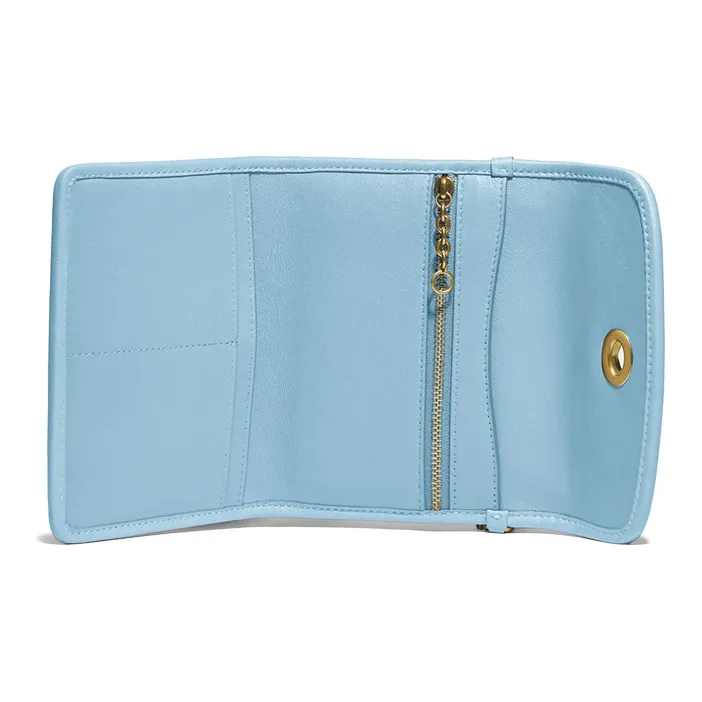 COACH Turnlock Leather Coin Purse Crossbody Wallet Women's Carolina Blue-3