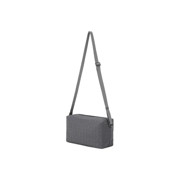 ISSEY MIYAKE KuroSaddle Cotton With Cow Leather Small Square Bag Shoulder Bag, Crossbody Bag Unisex Gray-1