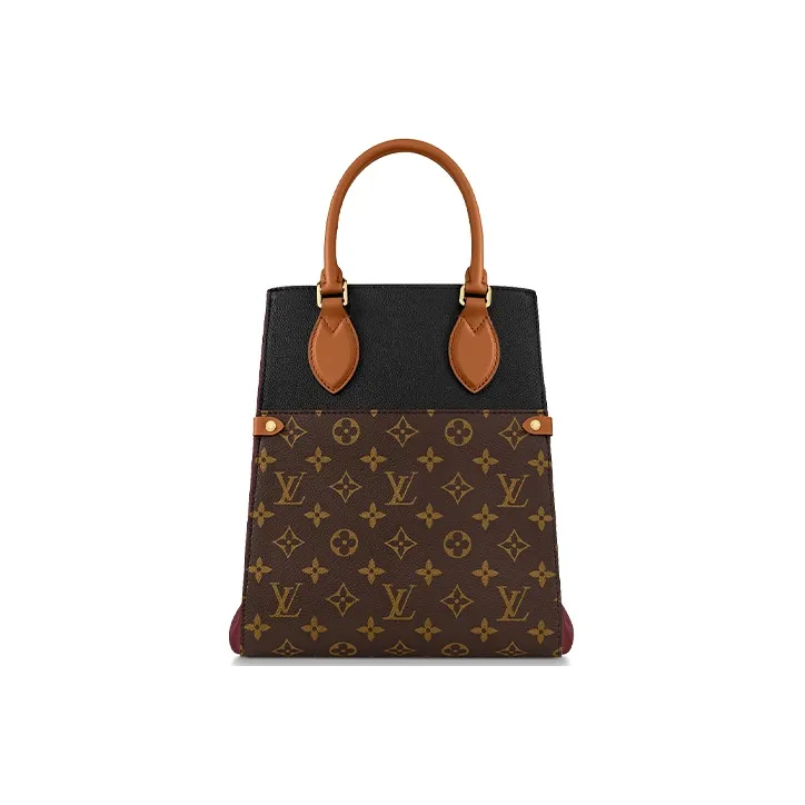 LOUIS VUITTON Canvas Shoulder Bag, Crossbody Bag, Handbag Medium Size Women's Black & Burgundy-1