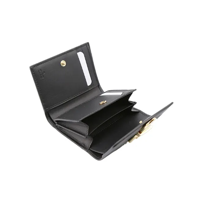 GUCCI Sylvie Leather Wallet Women's Black-3