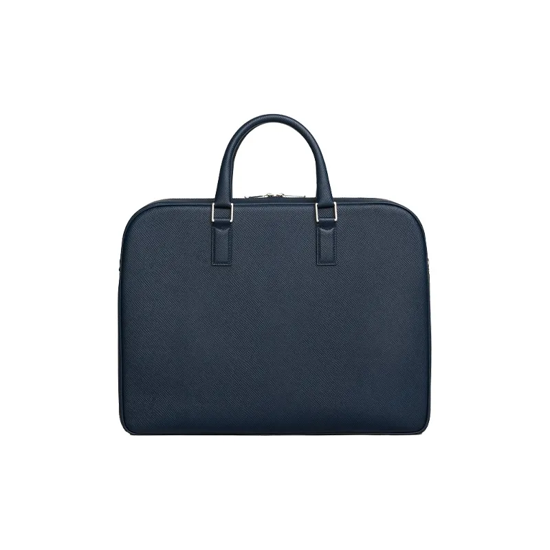 CELINE Cow Leather Briefcases Medium Size Men's Marine Blue-2