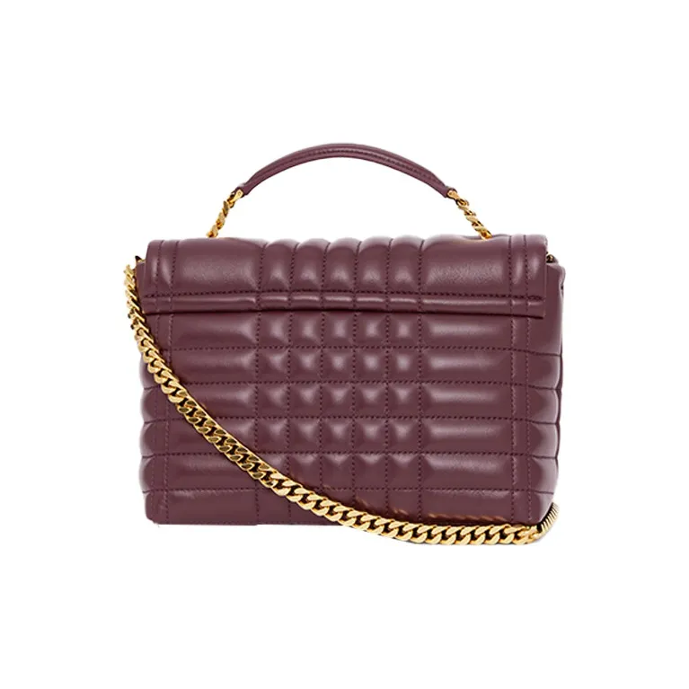 Burberry Lola Lola Bag Lambskin Handbag Shoulder Bag Crossbody Bag Women's Dark Maroon/Dark Purple-3