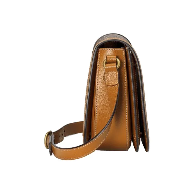 GUCCI Disney Collaboration Leather Saddle Bag Crossbody Shoulder Bag Unisex Ebony & Brown-3
