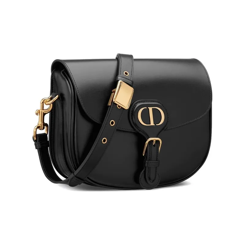 DIOR Bobby Smooth Cow Leather Shoulder Bag, Crossbody Bag Medium Size Women's Black-1
