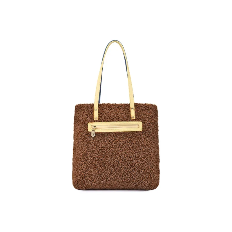 Miffy Lambswool Tote Bag Women's Khaki/Ecru-3