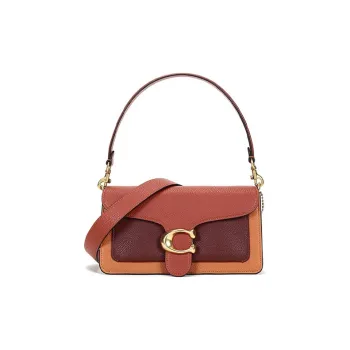 COACH Tabby Leather Shoulder Bag Portable Crossbody Bag Shoulder Bag Women's Brown & Orange & Multicolor