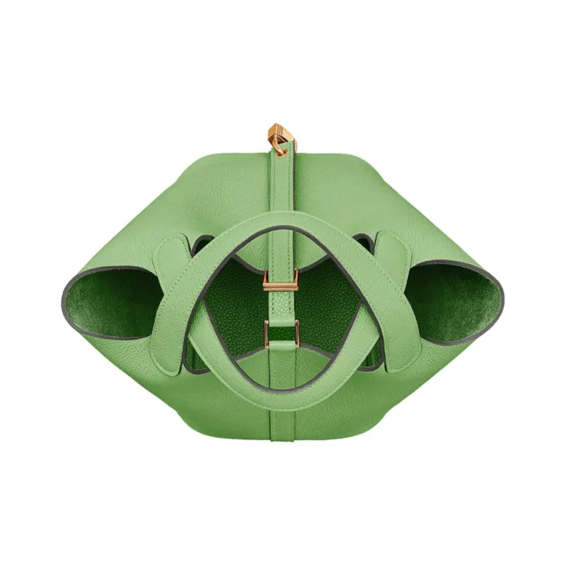 HERMES Picotin Lock Maurice Bullock Leather Basket Bag, Bucket Bag, Handbag Women's 3I Vert Criquet Avocado Green-5