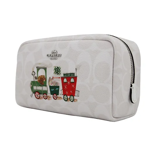 COACH Boxed PVC Clutch Regular Women's White-3