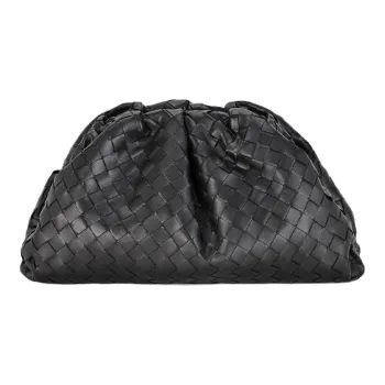 Bottega Veneta POUCH Cloud Bag Sheepskin Clutch Large Size Women's Black