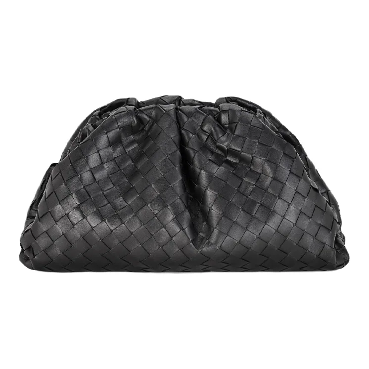 Bottega Veneta POUCH Cloud Bag Sheepskin Clutch Large Size Women's Black-0
