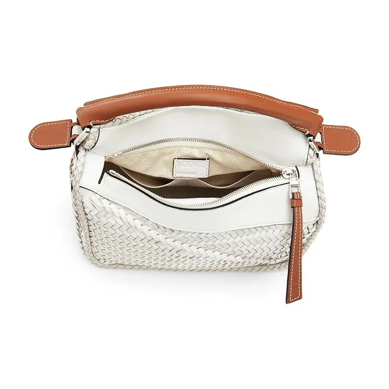 LOEWE Buffalo Leather And Calfskin Handbag Small Size Women's White-3
