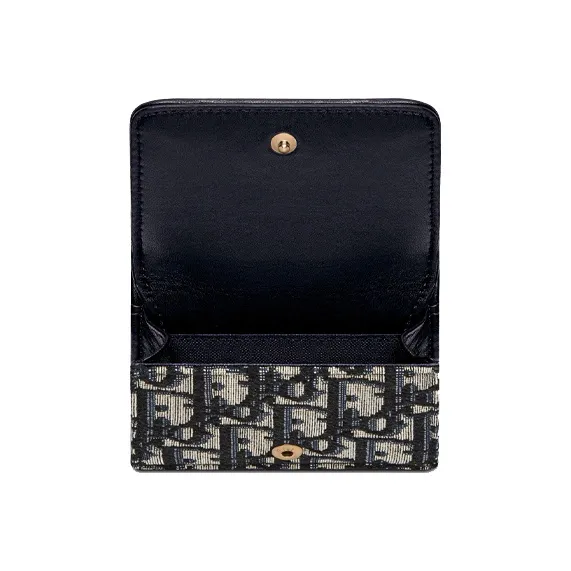 DIOR 30 Montaigne Canvas Wallet Women's Blue-3