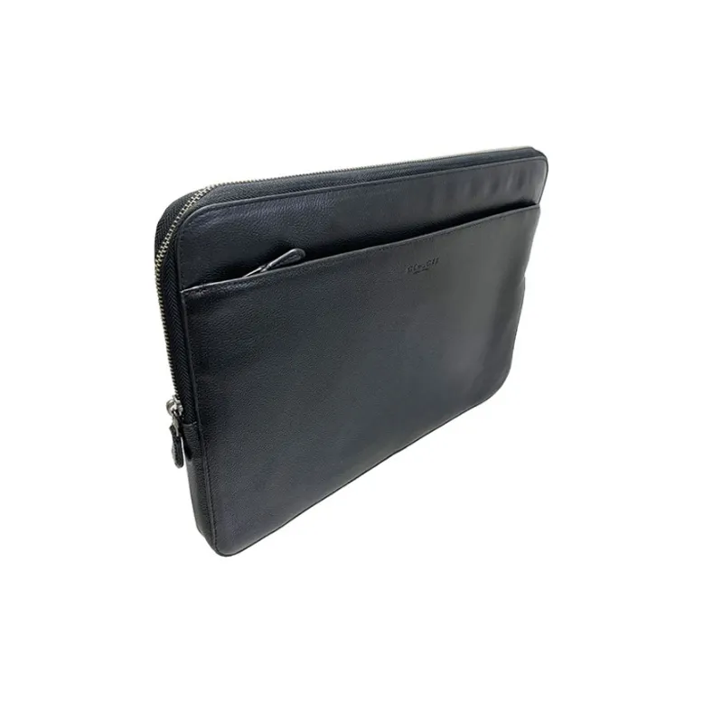 COACH Leather Laptop Bag Tubas Men's Black-2