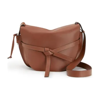 LOEWE Gate Smooth Calf Leather Shoulder Bag Crossbody Bag Extra Large Men's Cognac Brandy Color