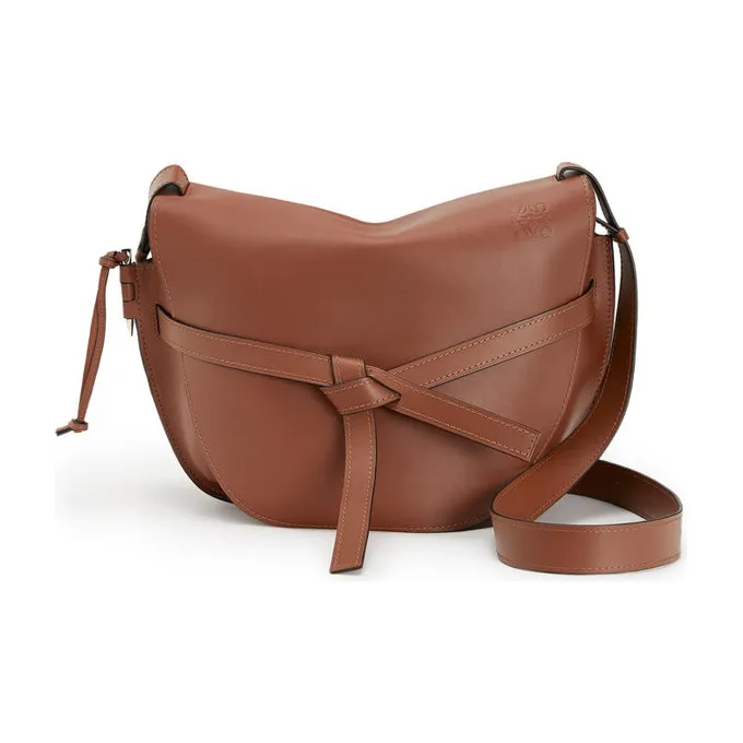 LOEWE Gate Smooth Calf Leather Shoulder Bag Crossbody Bag Extra Large Men's Cognac Brandy Color-0
