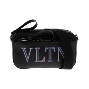 Valentino Leather Clutches Shoulder Bags Men's Black