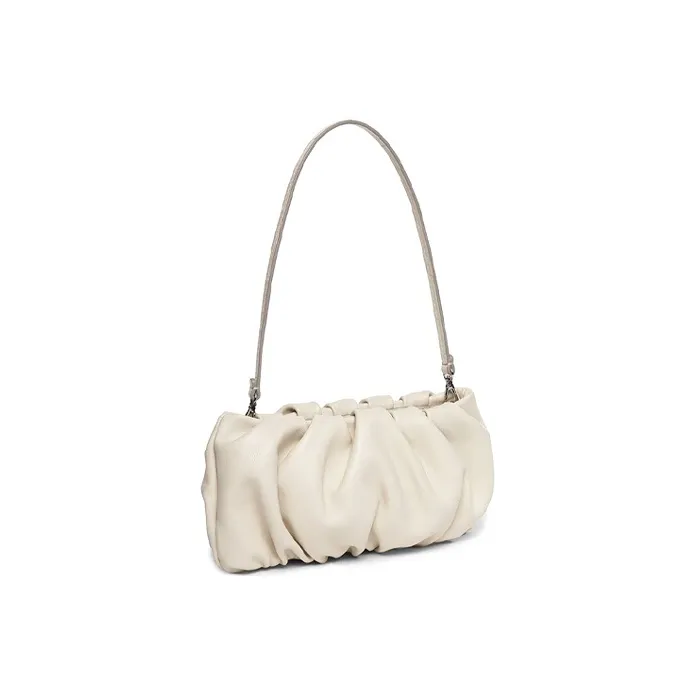 Staud Soft Leather Cloud Bag Shoulder Bag Clutch Handbag Small Size Women's Cream White-1