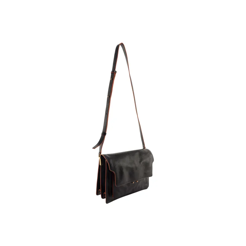 MARNI Patent Leather Calfskin Trunk Bag Shoulder Bag Women's Black-1