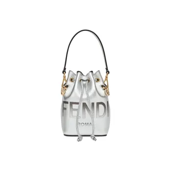 FENDI Mon Tresor Calfskin Bucket Bags Shoulder Bag Crossbody Bag Handbag Mini Women's Silver