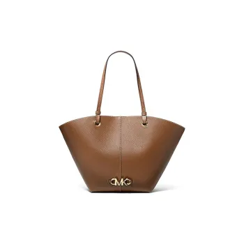 MICHAEL KORS Izzy Leather Tote Bag, Shopping Bag, Handbag Medium Size Women's Brown