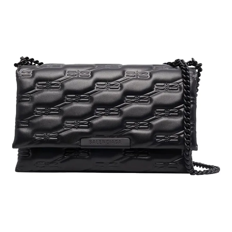 Balenciaga Women's Triplet Medium Bag Bb Monogram Black-0