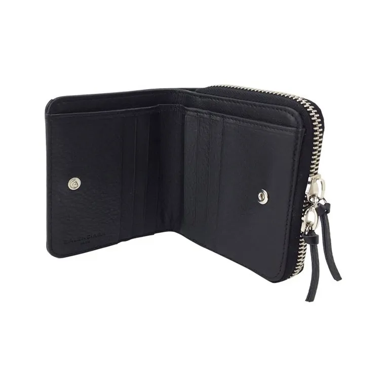 Balenciaga Leather Leather Bag Coin Purse Women's Black-3