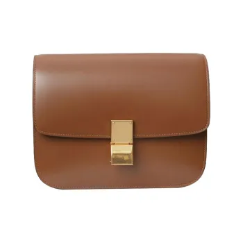 CELINE Classic Bo Cow Leather Block Bag Shoulder Bag Crossbody Bag Medium Size Women's Caramel