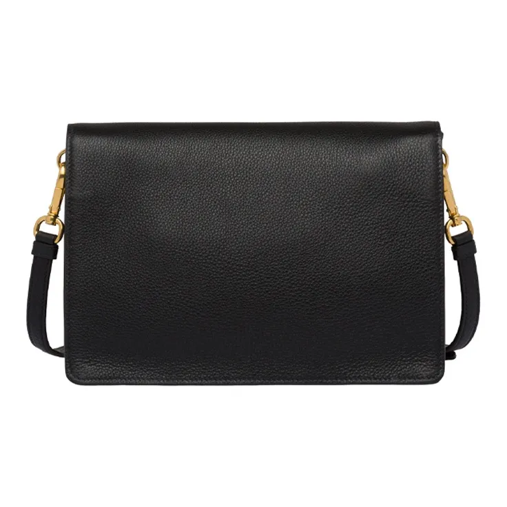 PRADA Cahier Nylon With Leather Shoulder Bag Crossbody Bag Women's Black-2