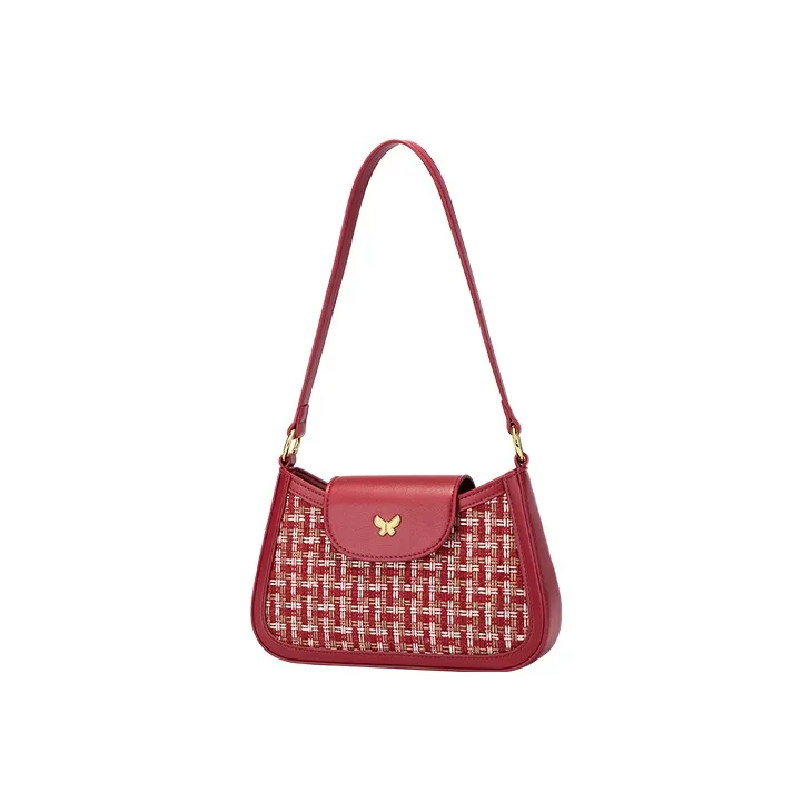 JONBAG Synthetic Leather Wedding Bag, Underarm Shoulder Bag, Handbag, Crossbody Bag Medium Size Women's Red-2