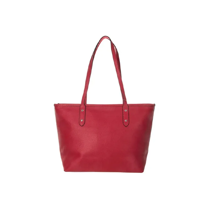 COACH Cow Leather Tote Bag Shopping Bag Shoulder Bags Women's Watermelon Red-3