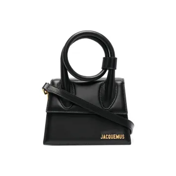 Jacquemus Cow Leather One Shoulder Handbag Women's Black