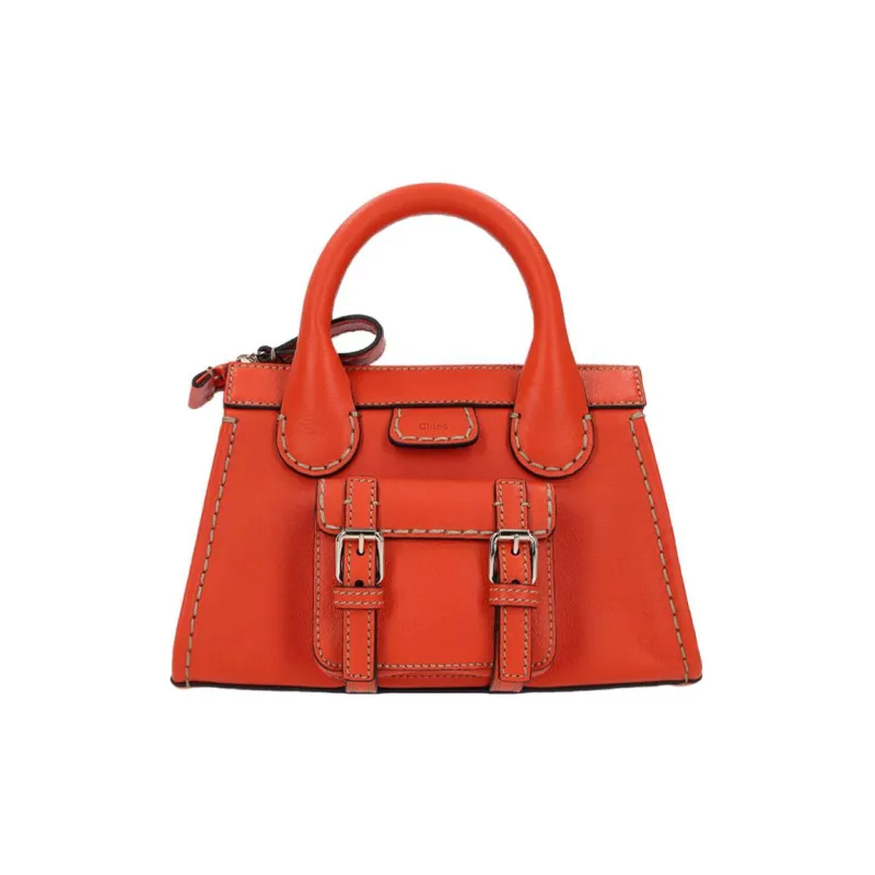 Chloe Chloé Handbag Edith Cow Leather Handbag Medium Size Women's Orange-0